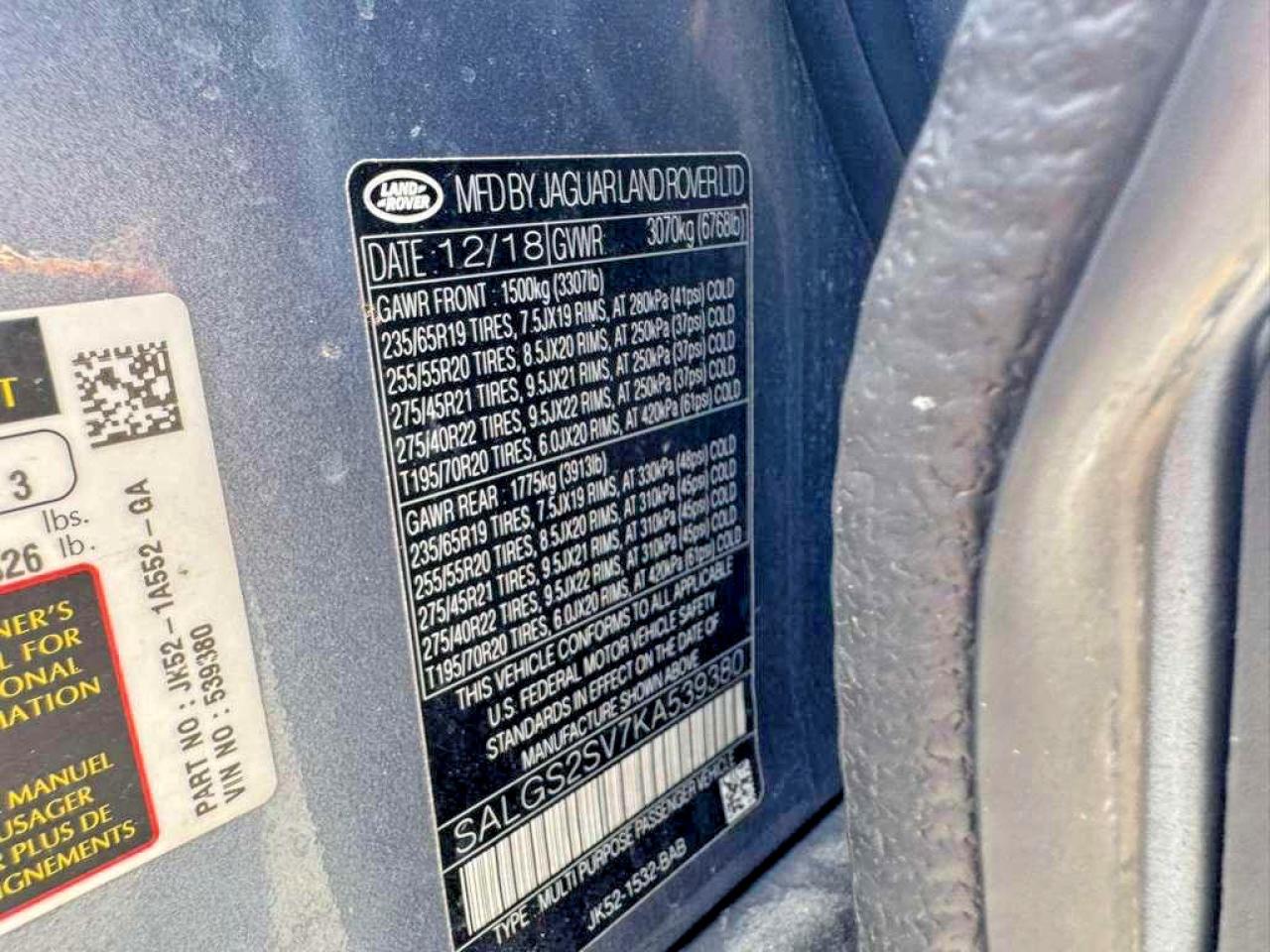 2019 LAND Rangerover VIN SALGS2SV7KA539380 photo 10