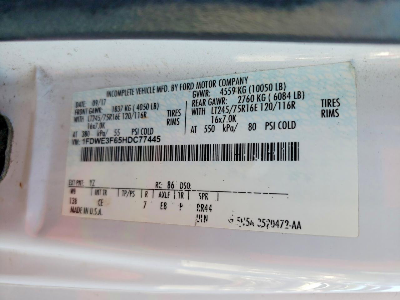 2017 Ford Econoline VIN 1FDWE3F65HDC77445 photo 12