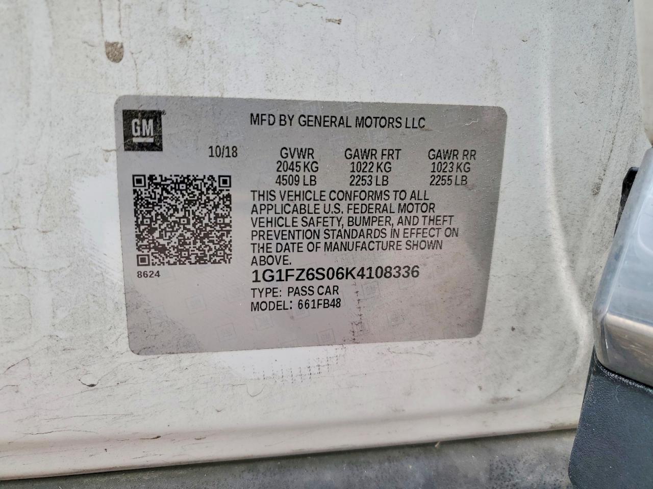 2019 Chevrolet Bolt VIN 1G1FZ6S06K4108336 photo 12