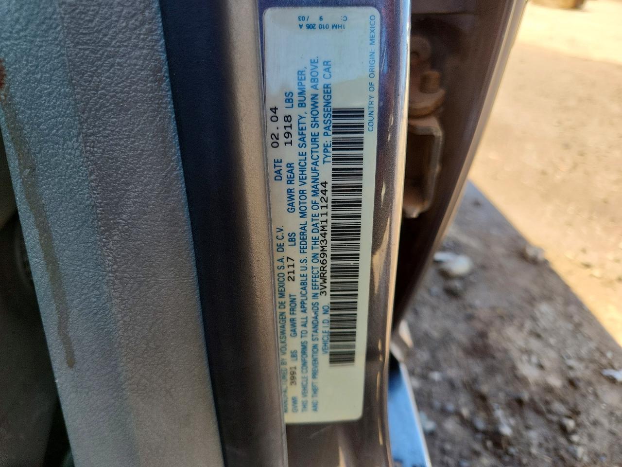2004 Volkswagen Jetta VIN 3VWRR69M34M111244 photo 12