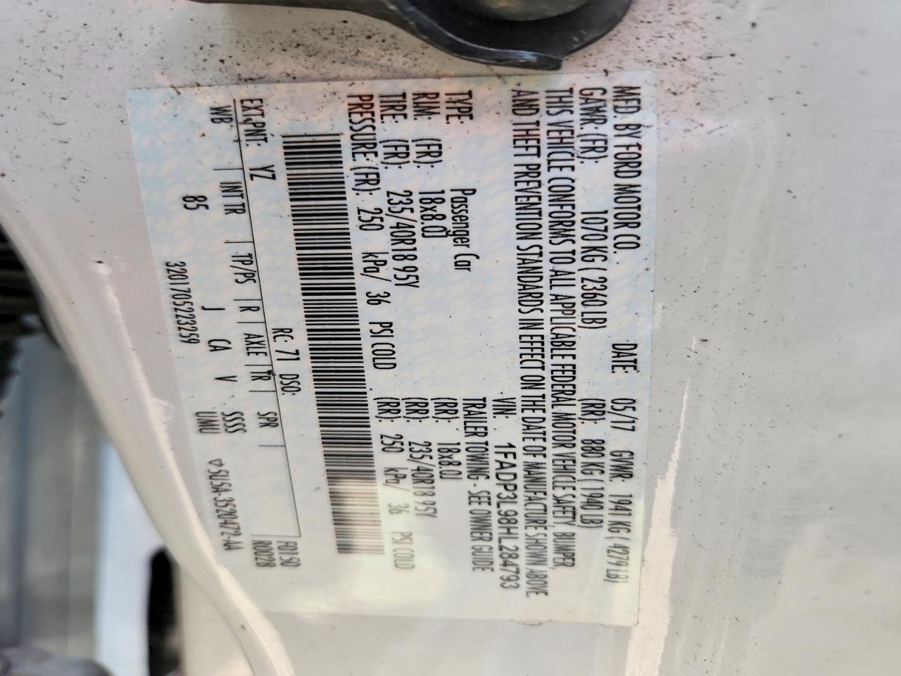 2017 Ford Focus VIN 1FADP3L98HL284793 photo 12