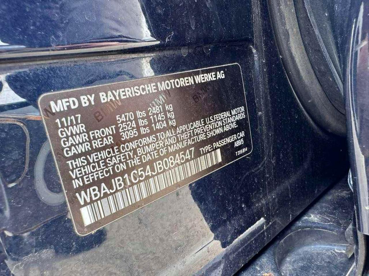 2018 BMW 5 series VIN WBAJB1C54JB084547 photo 10