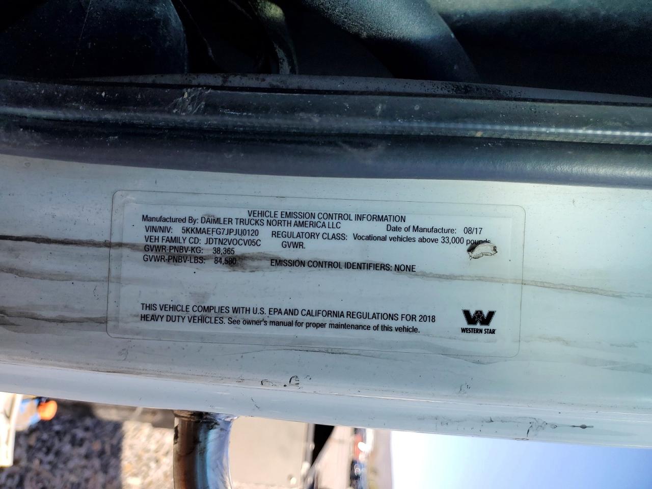 2018 WESTERN All models VIN 5KKMAEFG7JPJU0120 photo 10