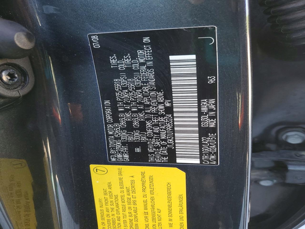 2009 Lexus Rx350 VIN JTJGK31U199853234 photo 12
