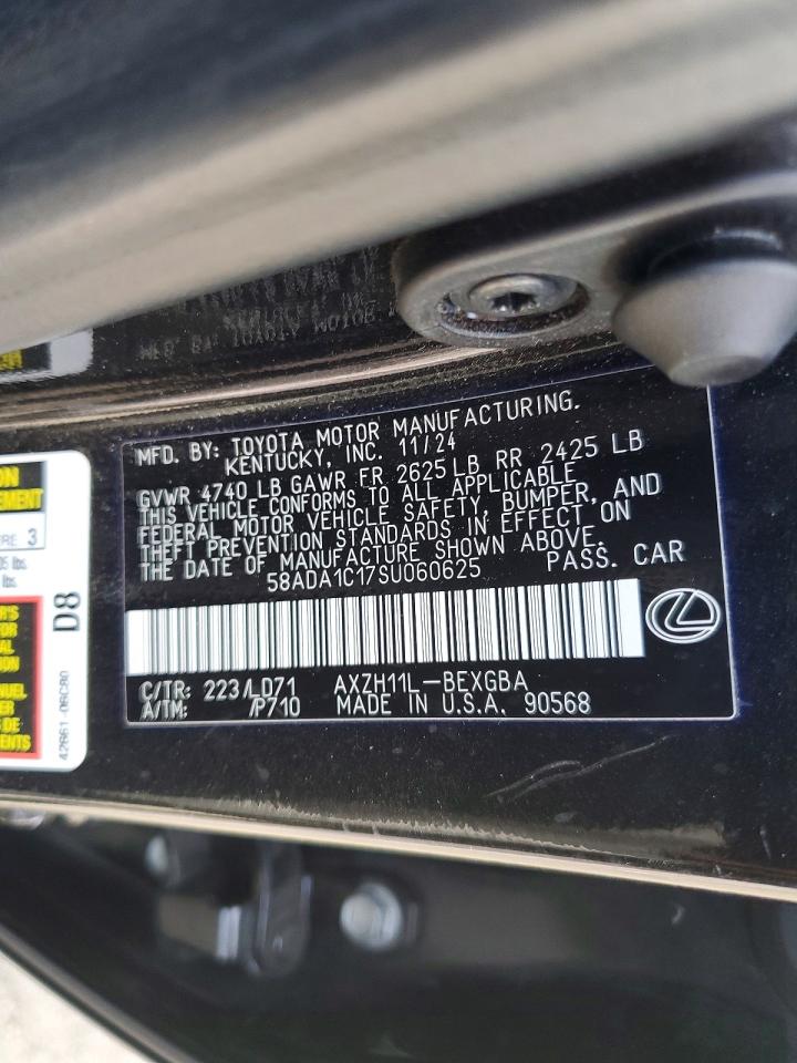 2025 Lexus Es300 VIN 58ADA1C17SU060625 photo 12