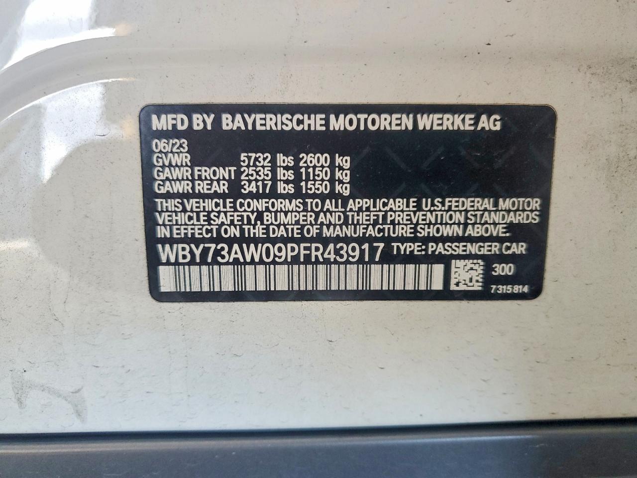 2023 BMW All other VIN WBY73AW09PFR43917 photo 12