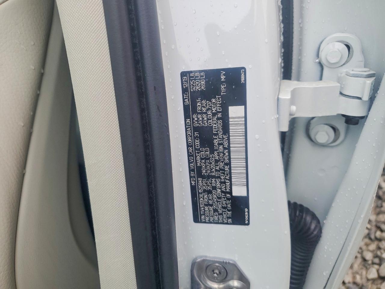 2020 Xc60 VIN YV4102DKXL1525848 photo 12