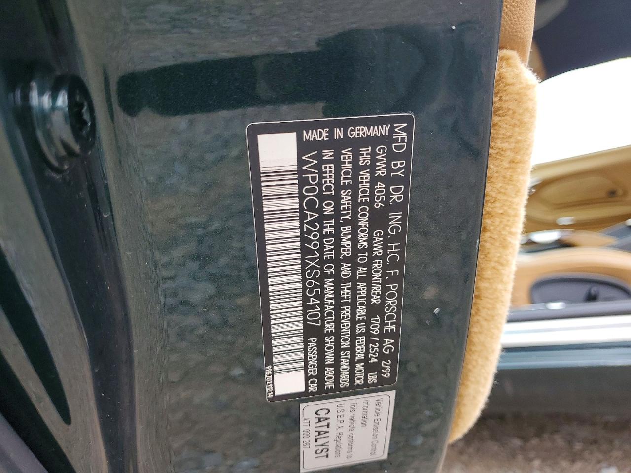 1999 Porsche 911 VIN WP0CA2991XS654107 photo 12