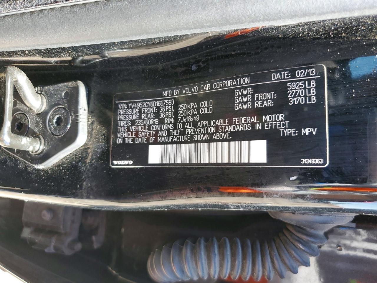 2013 Volvo Xc90 VIN YV4952CY6D1667593 photo 12