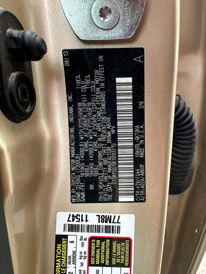 2014 TOYOTA Sequoia VIN 5TDBY5G19ES093215 photo 10