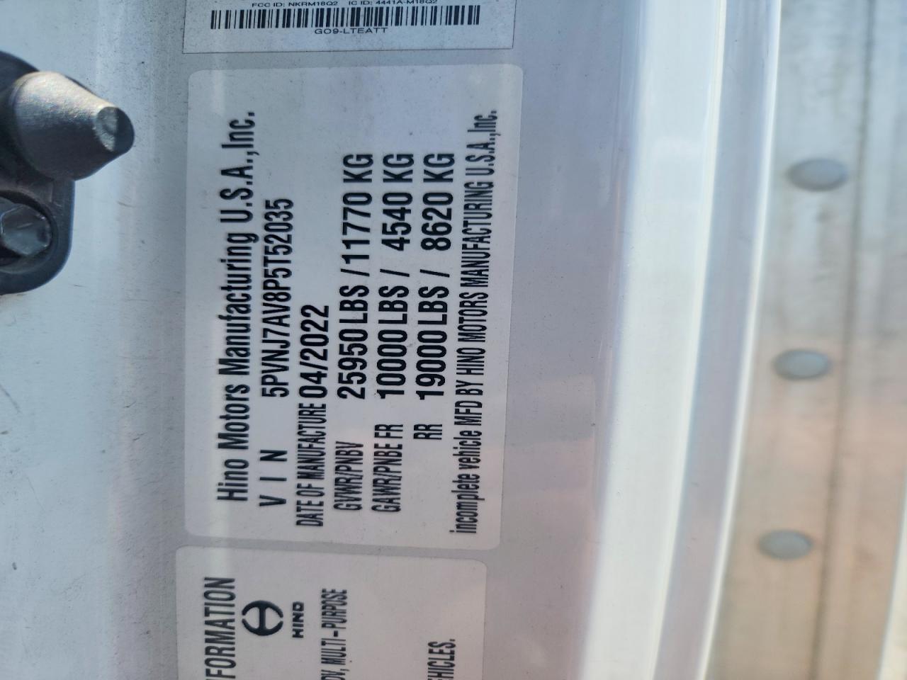 2023 HINO All other VIN 5PVNJ7AV8P5T52035 photo 10