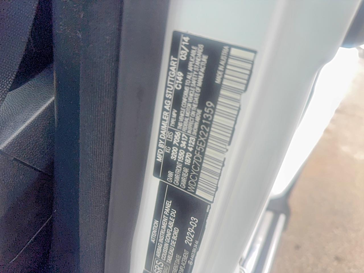 2014 MERCEDES-BENZ G-class VIN WDCYC7DF5EX221359 photo 10