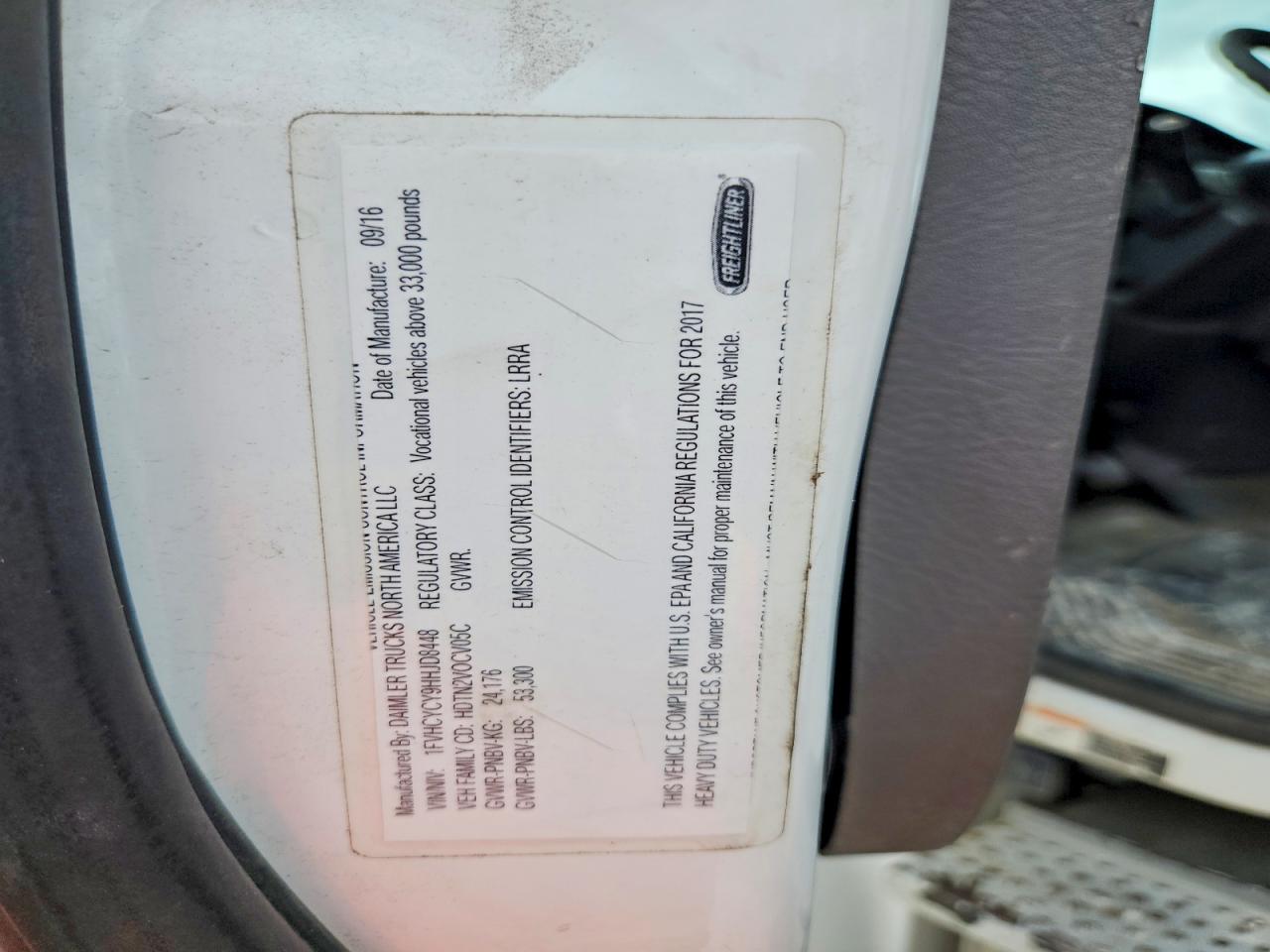 2017 FREIGHTLINER All other VIN 1FVHCYCY9HHJD8448 photo 10