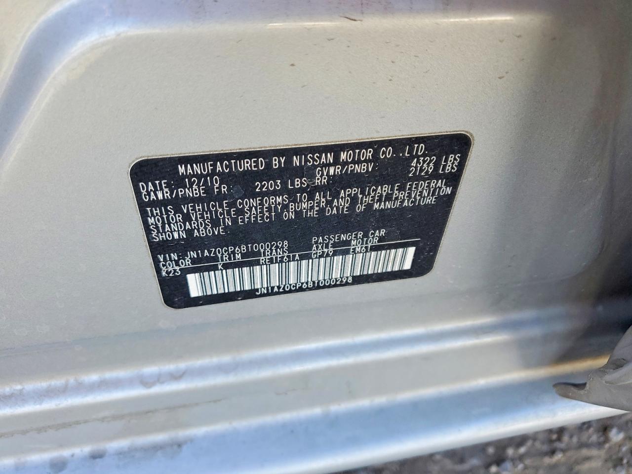 2011 Nissan Leaf VIN JN1AZ0CP6BT000298 photo 12