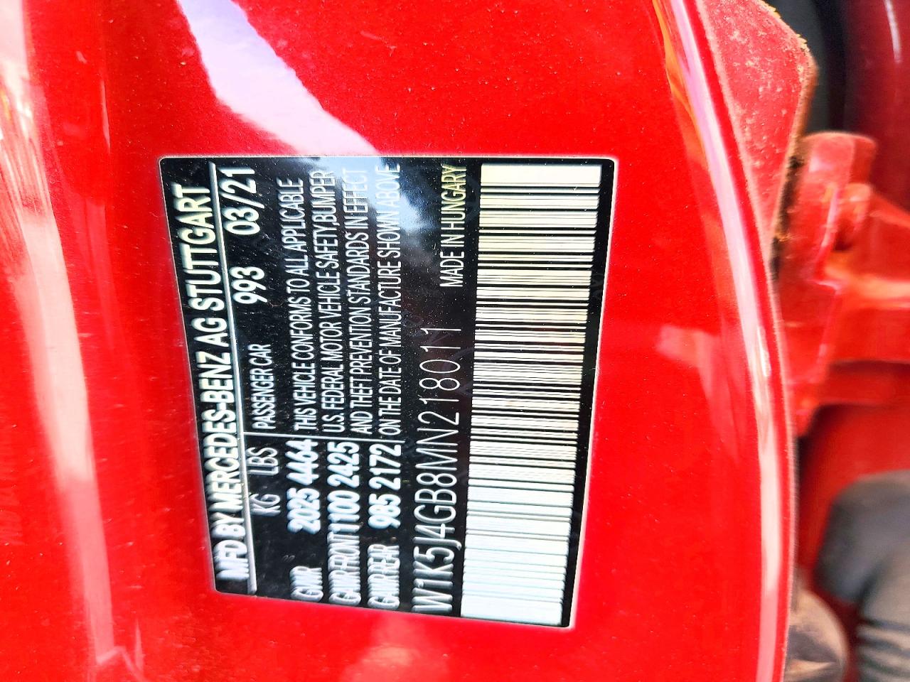 2021 Mercedes-Benz Cla-class VIN W1K5J4GB8MN218011 photo 12