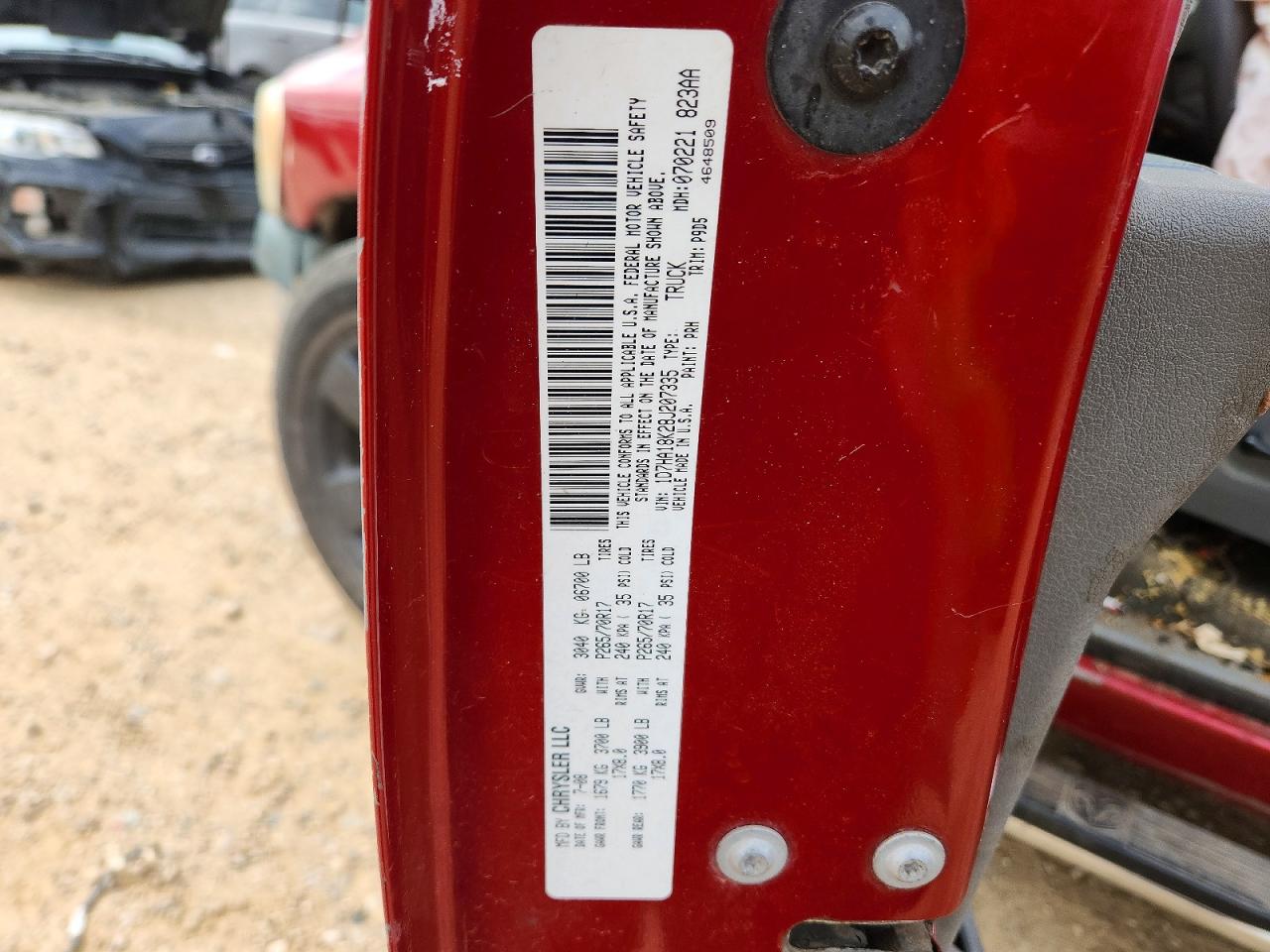2008 Dodge Ram 1500 VIN 1D7HA18K28J207335 photo 12