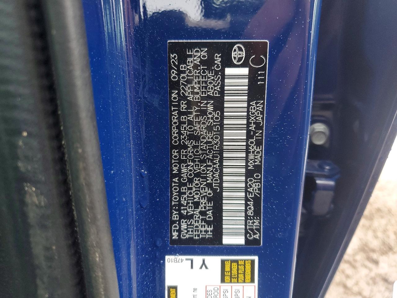 2024 Toyota Prius VIN JTDACAAU1R3015105 photo 12