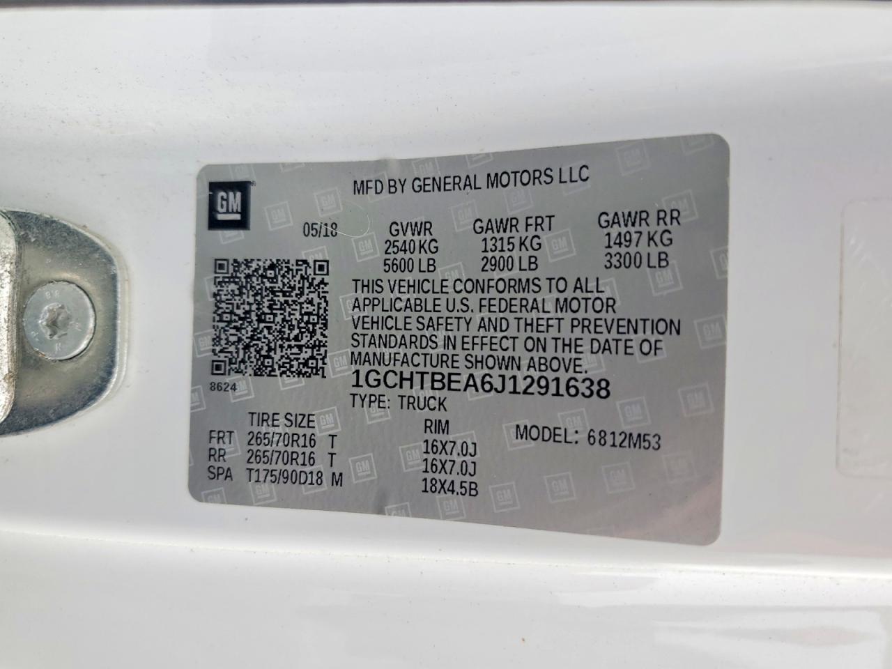 2018 CHEV Colorado VIN 1GCHTBEA6J1291638 photo 12