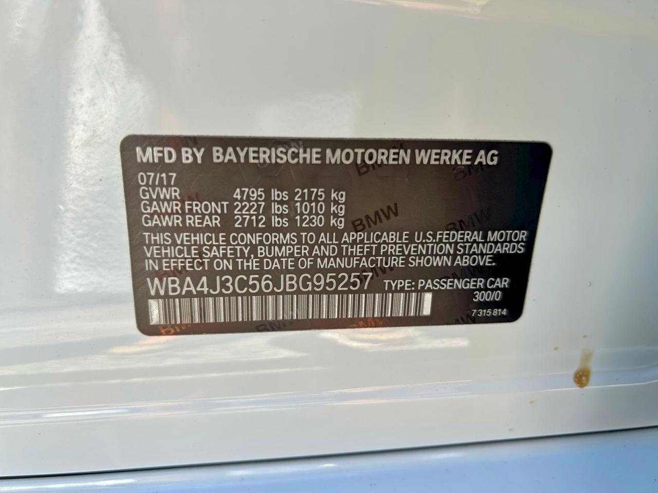 2018 BMW 4 series VIN WBA4J3C56JBG95257 photo 10