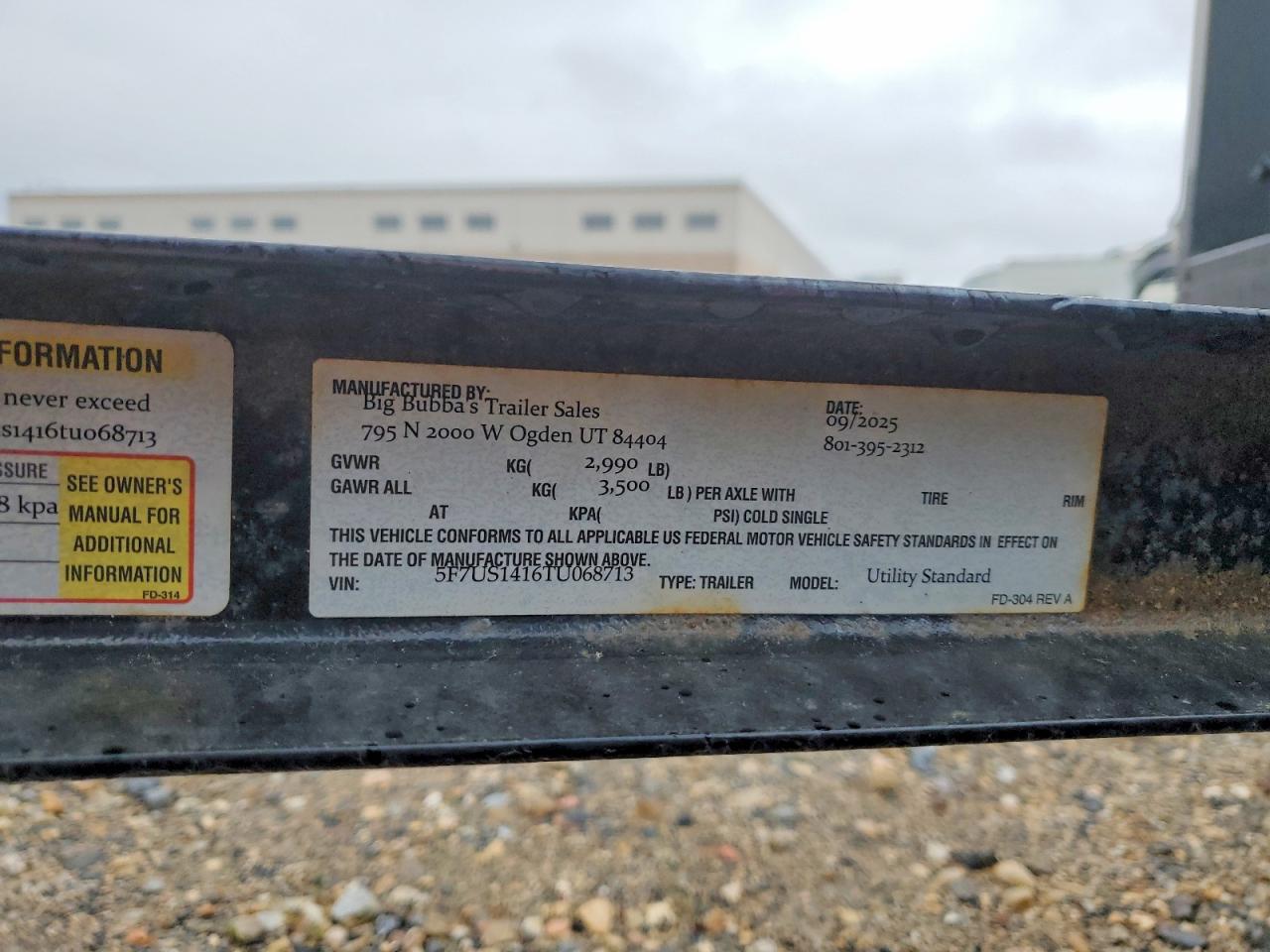 2026 BIG Trailer VIN 5F7US1416TU068713 photo 10