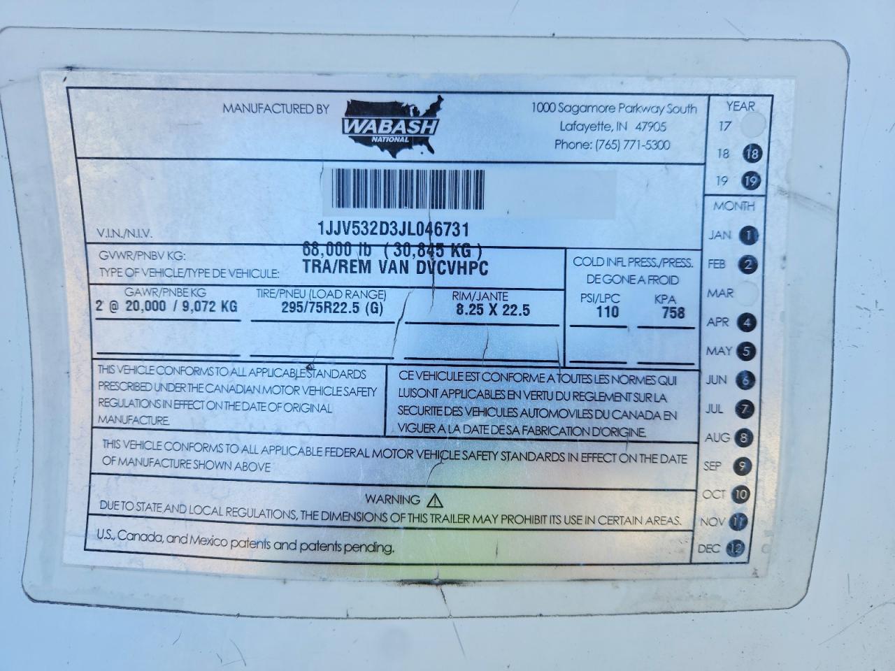 2018 WABASH All models VIN 1JJV532D3JL046731 photo 10