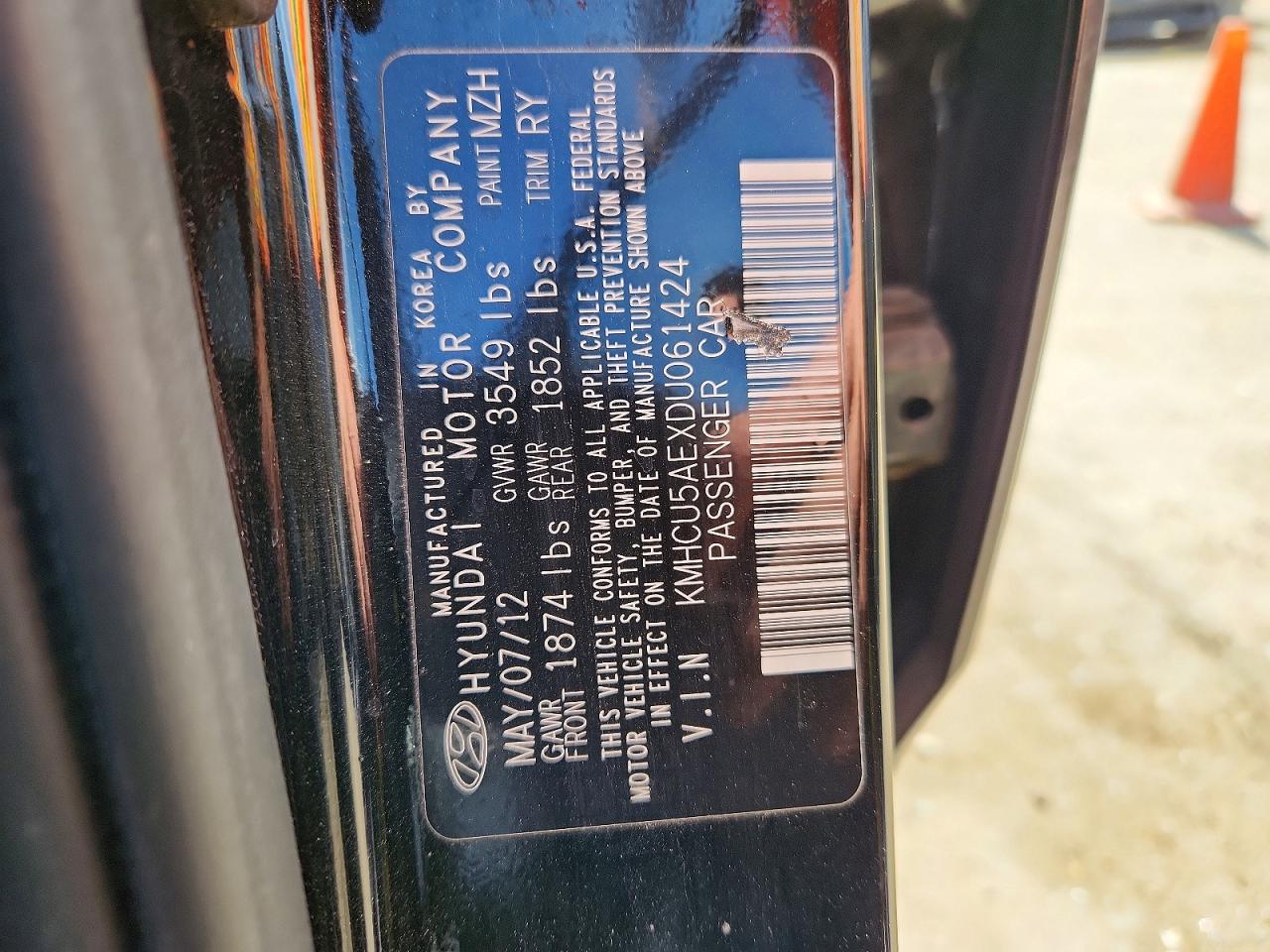 2012 Hyundai Accent VIN KMHCU5AEXDU061424 photo 12
