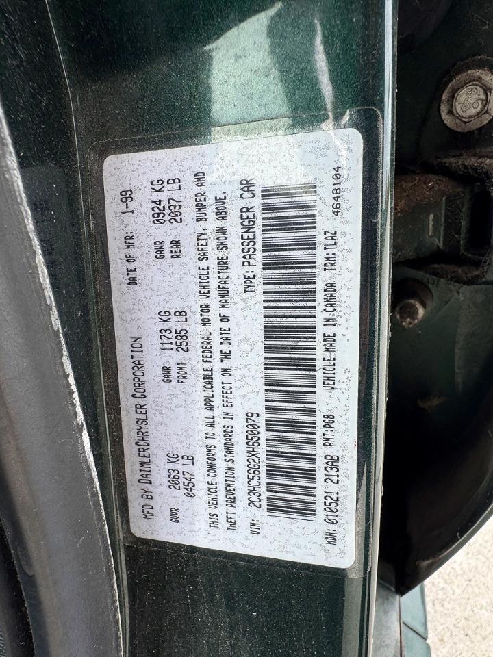 1999 Chrysler Lhs VIN 2C3HC56G2XH650079 photo 10