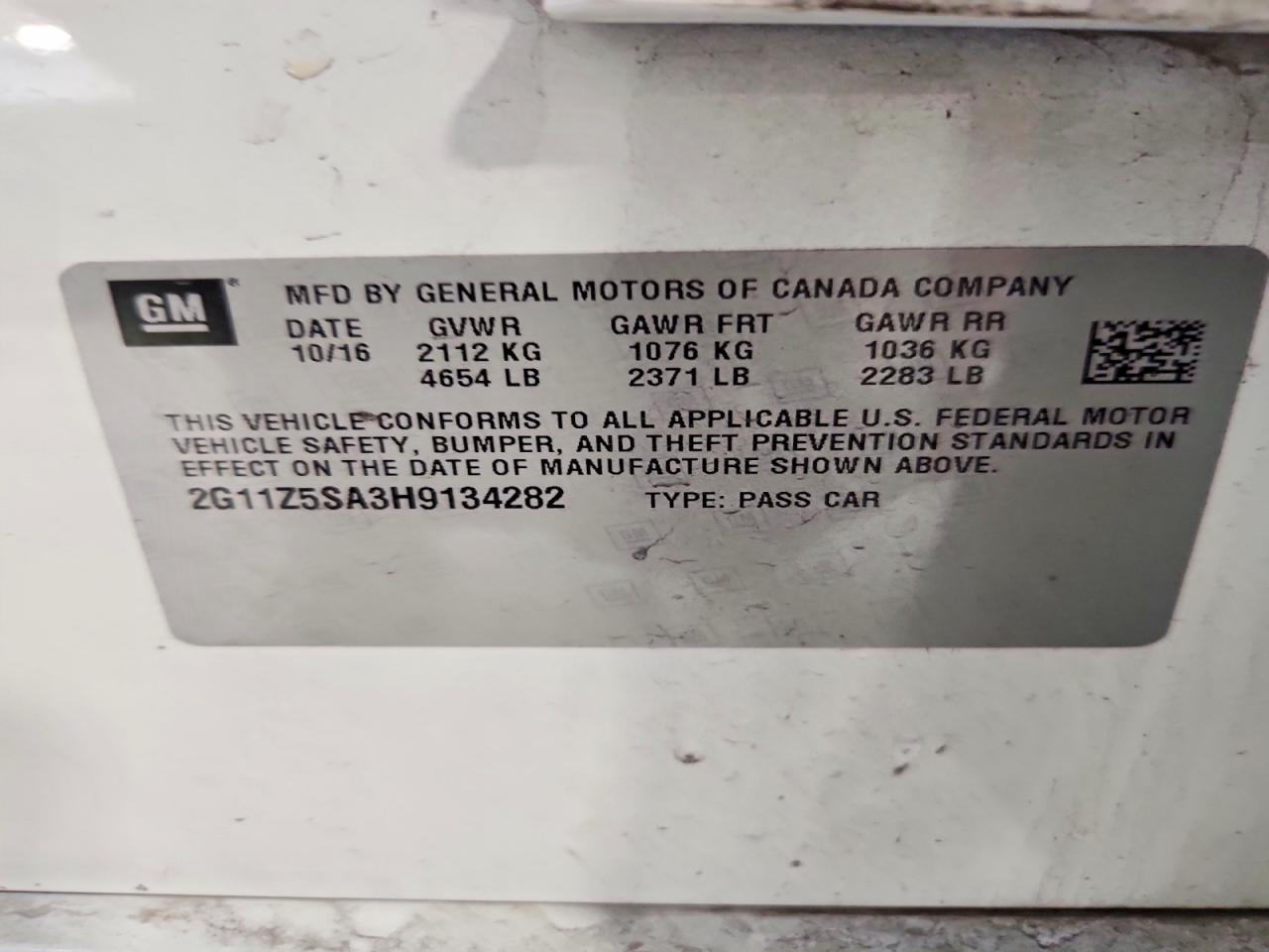 2017 Chevrolet Impala VIN 2G11Z5SA3H9134282 photo 12