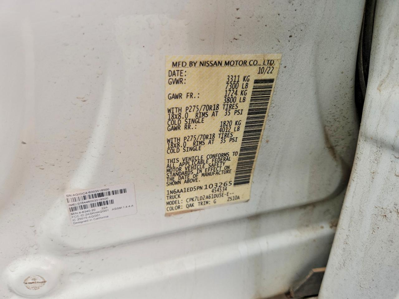 2023 Nissan TITAN VIN 1N6AA1ED5PN103265 photo 12