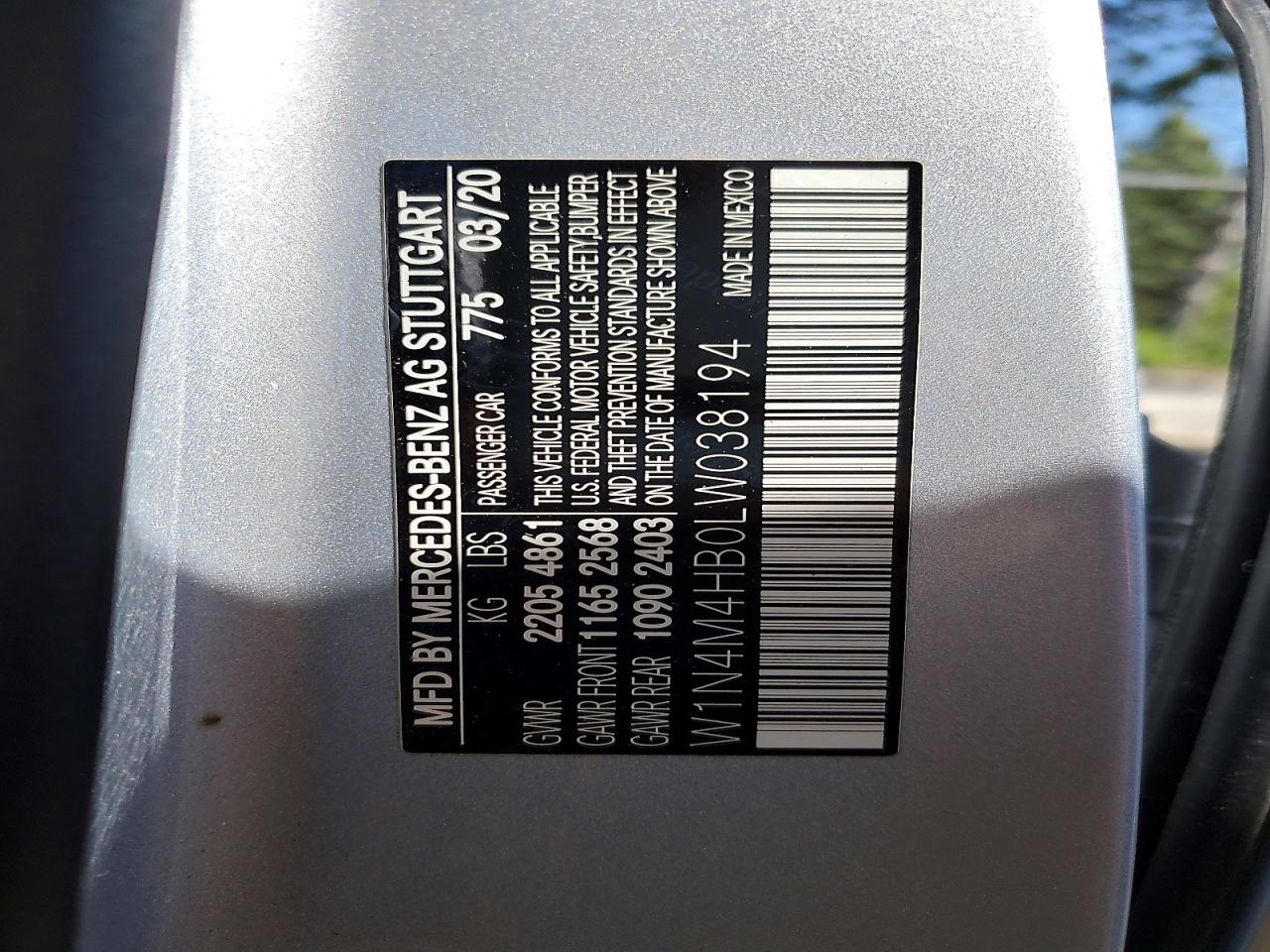 2020 MERCEDES-BENZ Glb-class VIN W1N4M4HB0LW038194 photo 12
