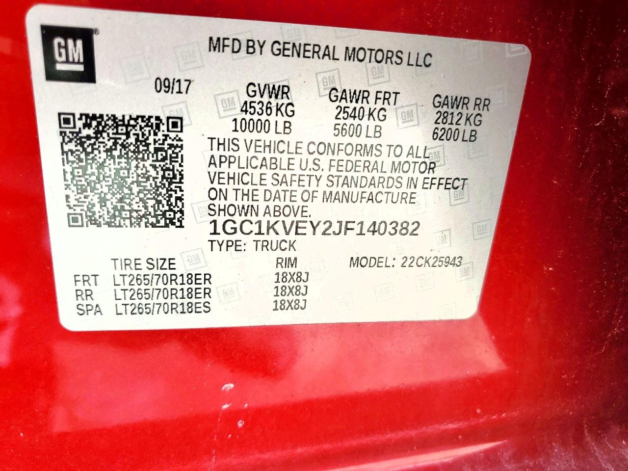 2018 Chevrolet All models VIN 1GC1KVEY2JF140382 photo 12