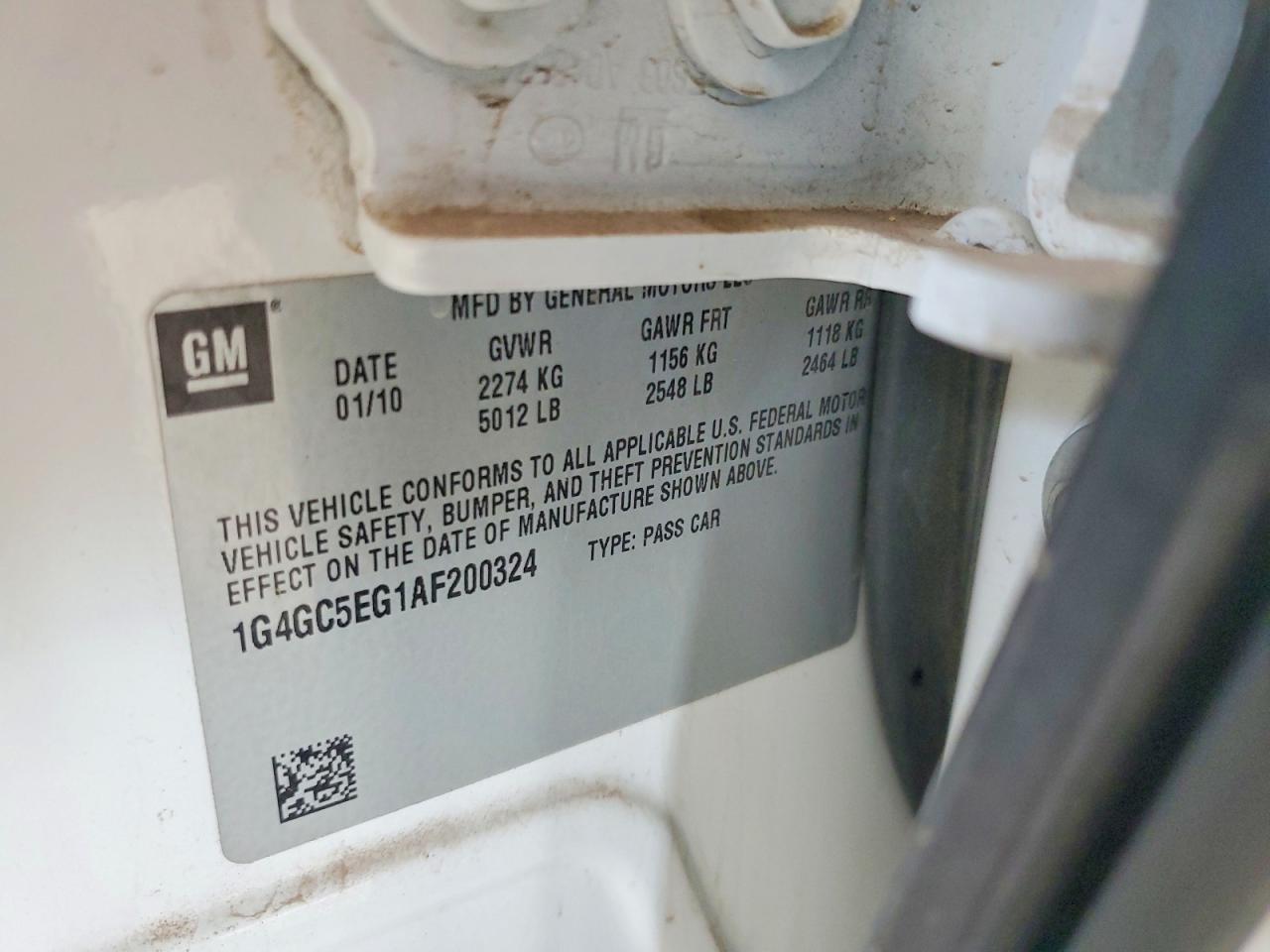 2010 Buick Lacrosse VIN 1G4GC5EG1AF200324 photo 12