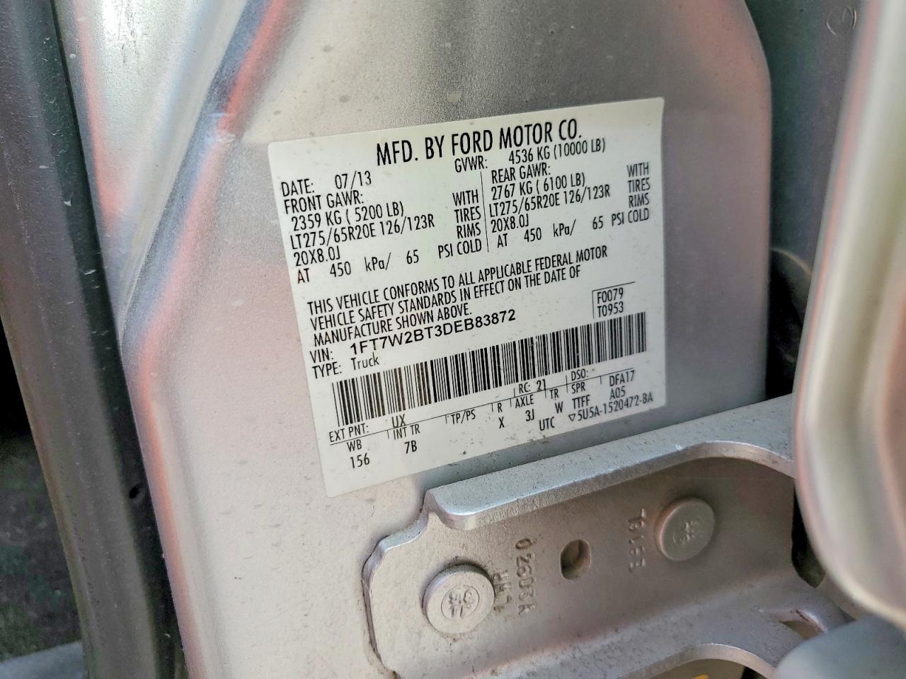 2013 Ford F250 VIN 1FT7W2BT3DEB83872 photo 12