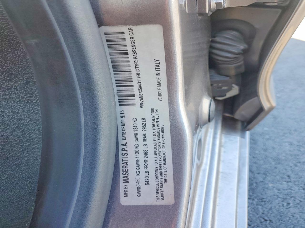 2016 MASERATI All other VIN ZAM57XSA4G1175013 photo 12