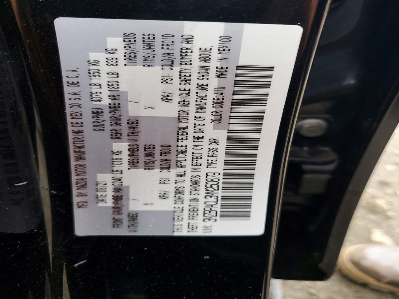 2021 Mazda 3 VIN 3MZBPACL3MM250879 photo 12