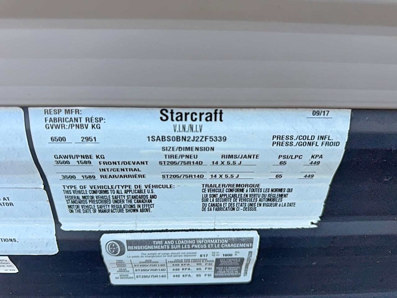 2018 STARCRAFT Autumn rid VIN 1SABS0BN2J2ZF5339 photo 10