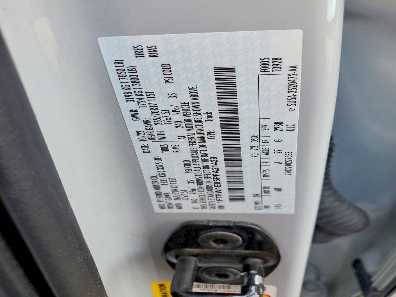 2023 Ford F150 VIN 1FTFW1E85PFA21429 photo 12