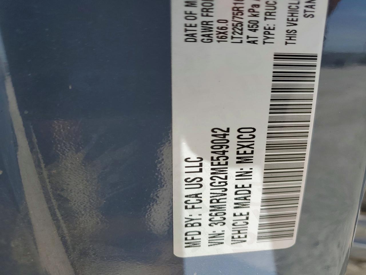 2021 Ram Promaster VIN 3C6MRVJG2ME549042 photo 12