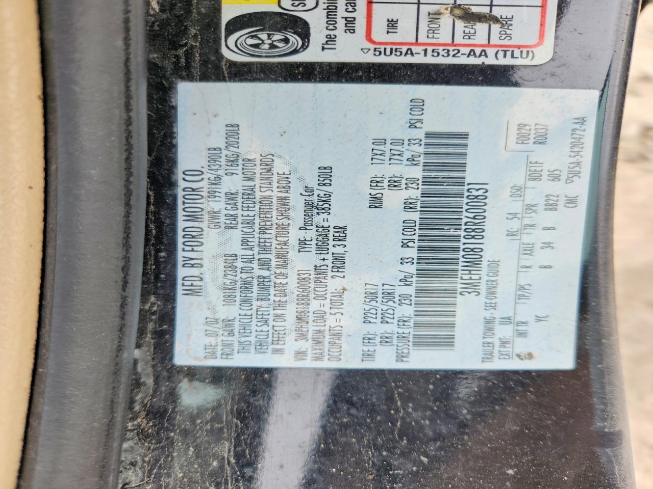 2008 Mercury Milan VIN 3MEHM08188R600831 photo 12