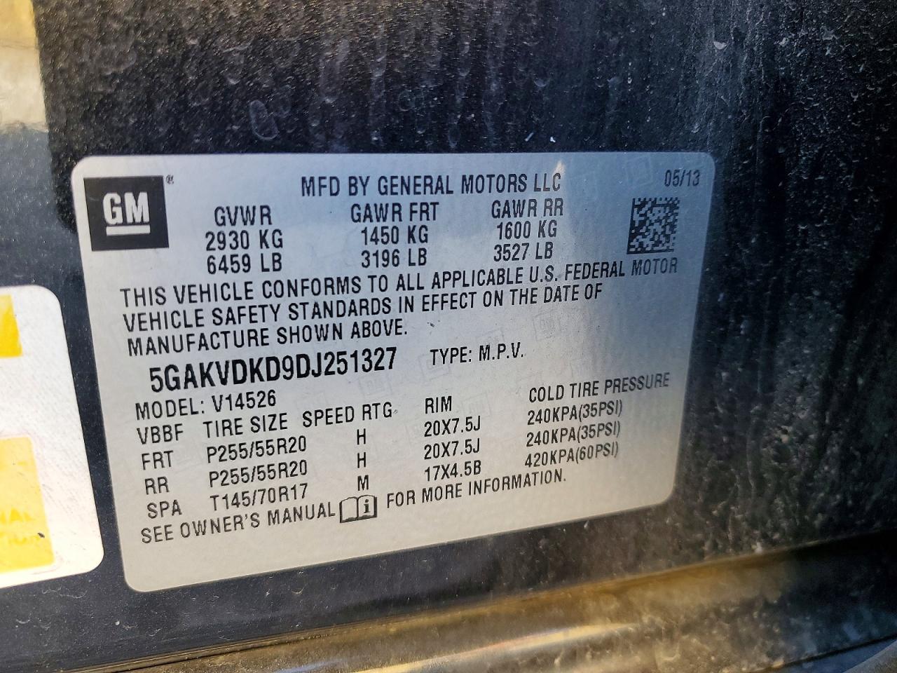 2013 Buick Enclave VIN 5GAKVDKD9DJ251327 photo 12
