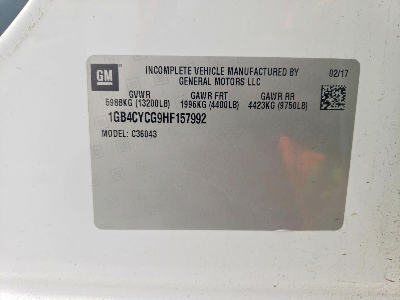 2017 CHEV Silverado VIN 1GB4CYCG9HF157992 photo 12