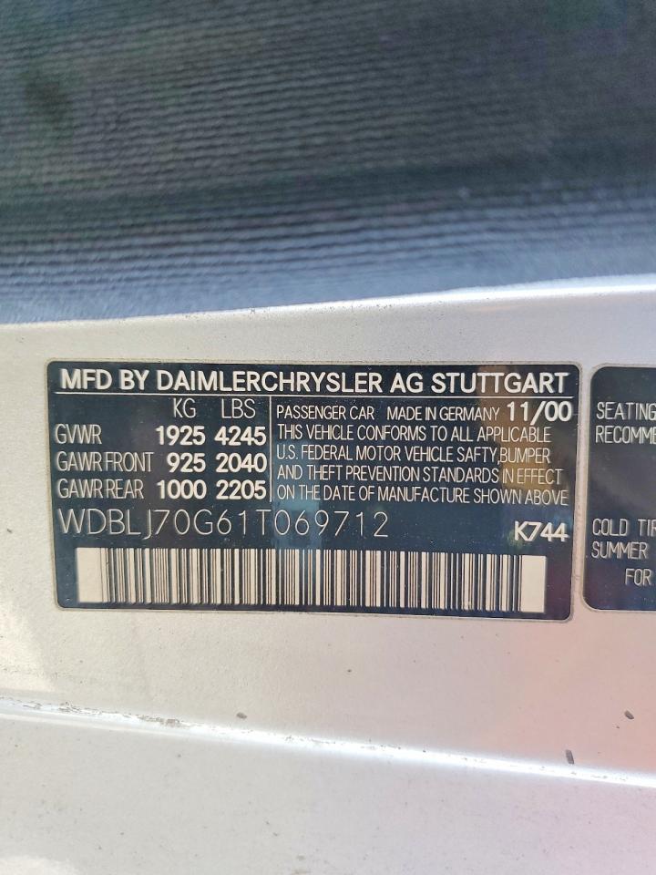 2001 Mercedes-Benz Clk-class VIN WDBLJ70G61T069712 photo 12
