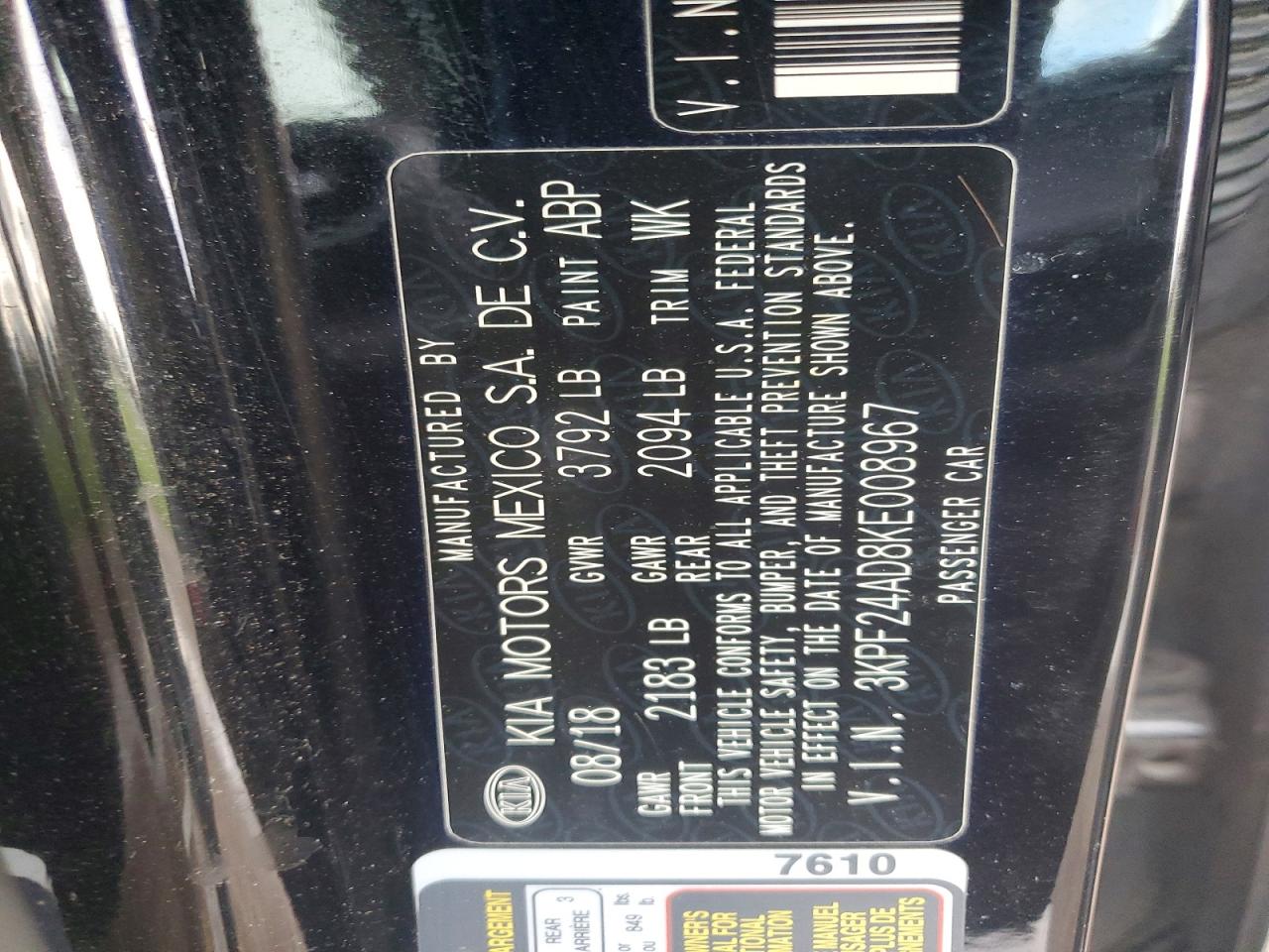 2019 KIA Forte lxs VIN 3KPF24AD8KE008967 photo 12