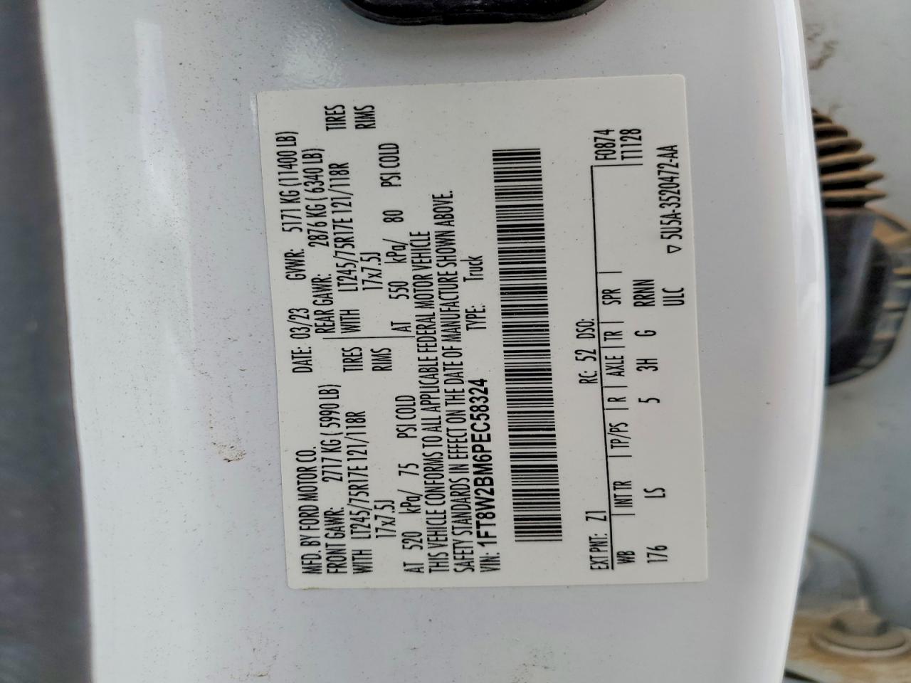 2023 Ford F250 VIN 1FT8W2BM6PEC58324 photo 12