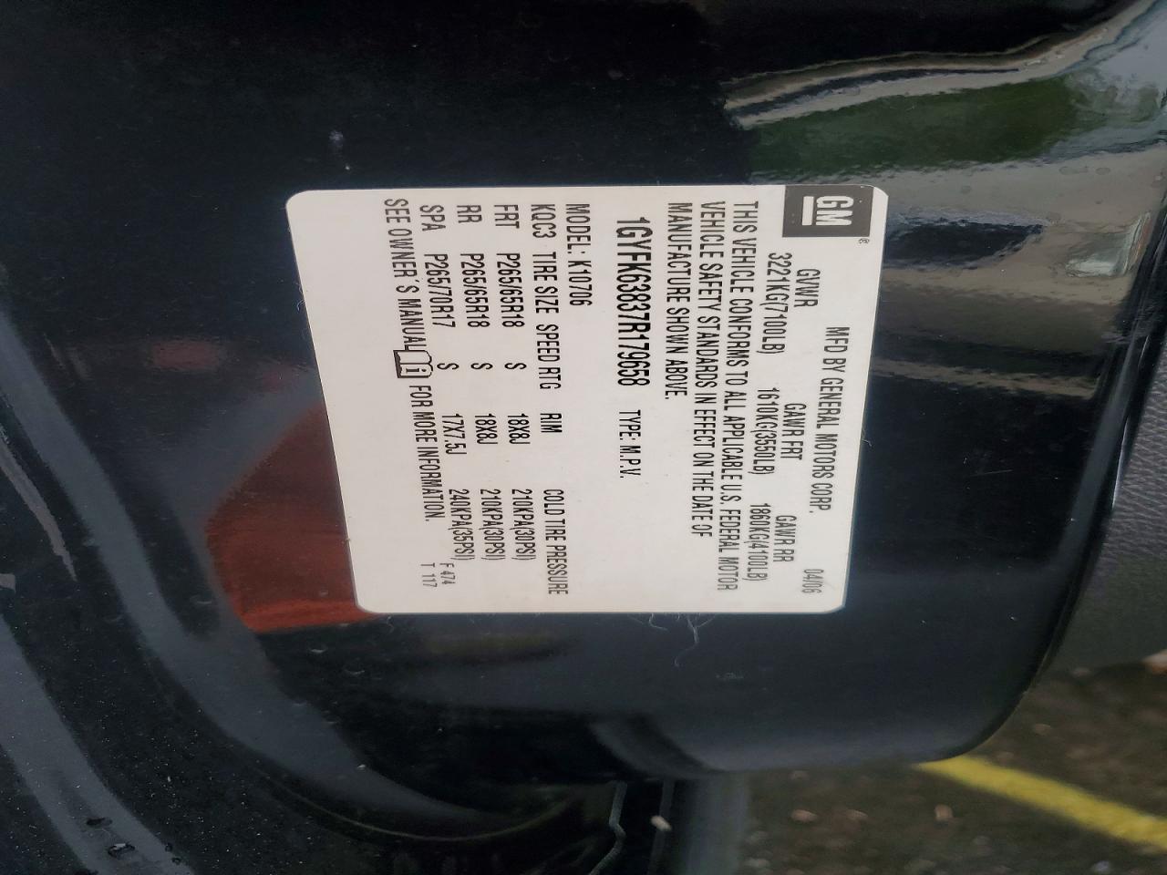 2007 Cadillac Escalade VIN 1GYFK63837R179658 photo 12