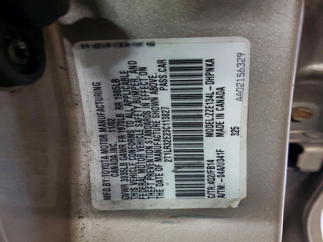 2003 Toyota Matrix VIN 2T1LR32E23C113827 photo 12