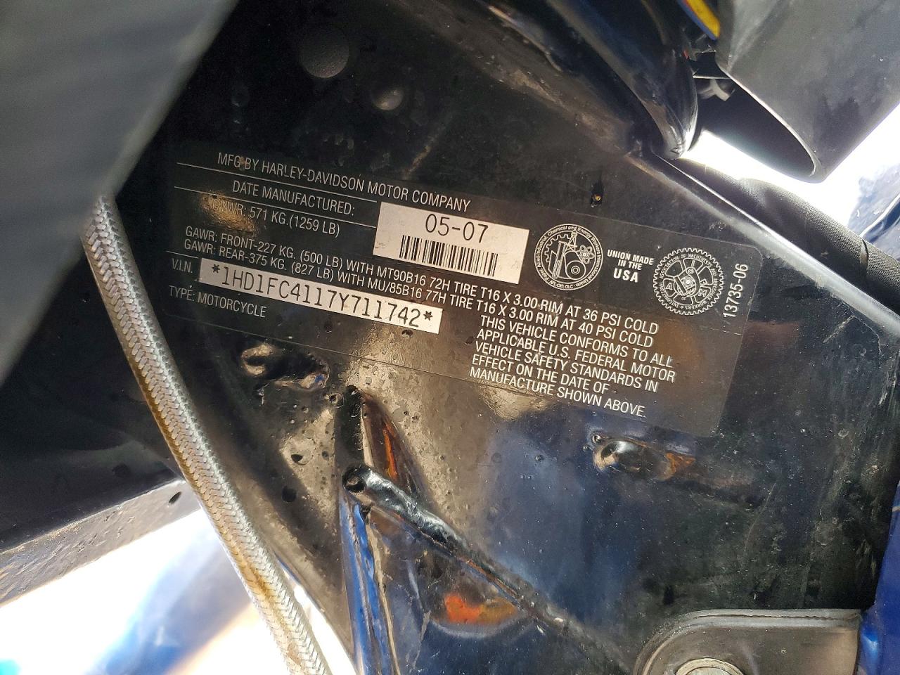 2007 HARLEY Fl VIN 1HD1FC4117Y711742 photo 9