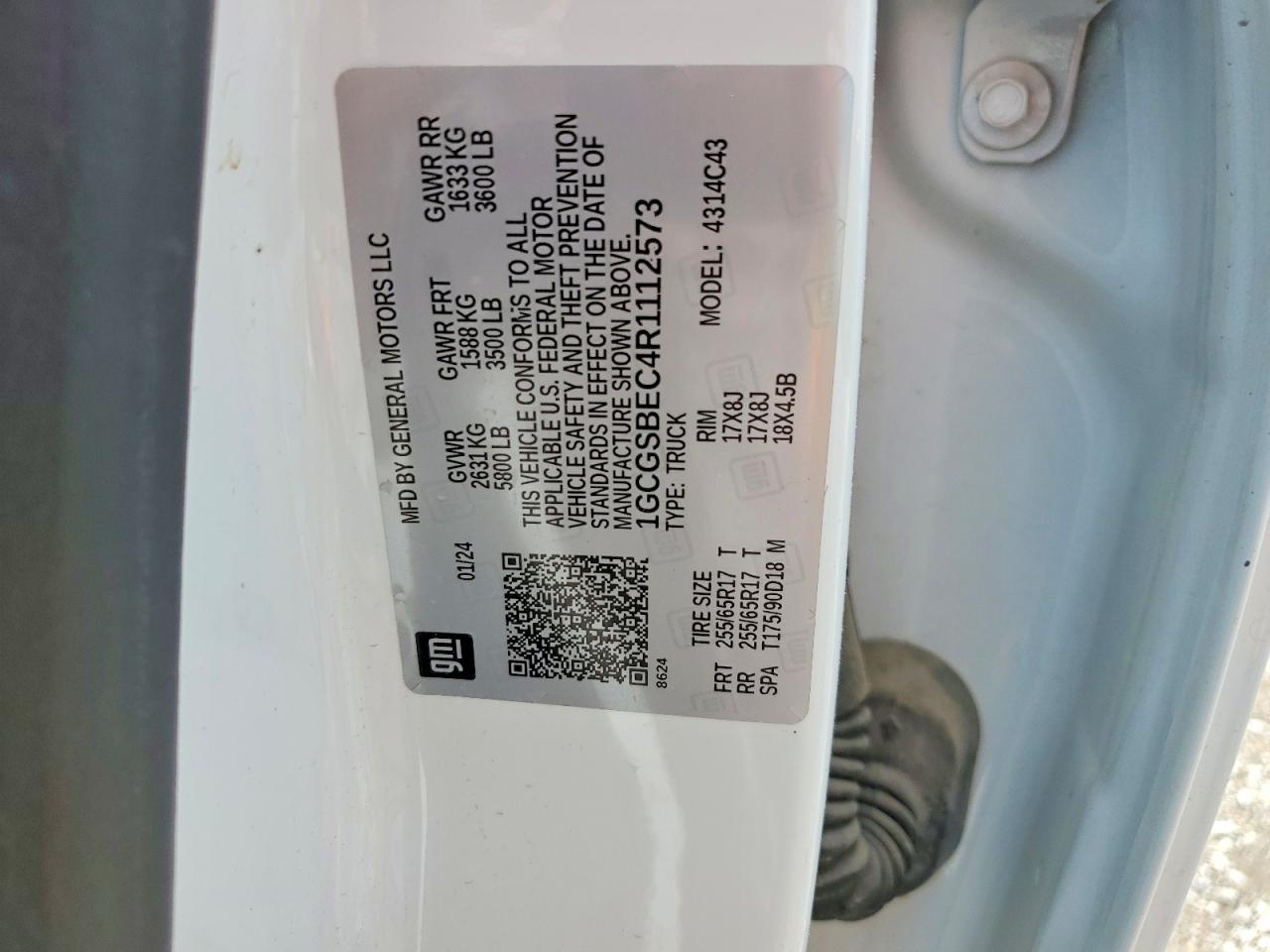 2024 CHEV Colorado VIN 1GCGSBEC4R1112573 photo 12