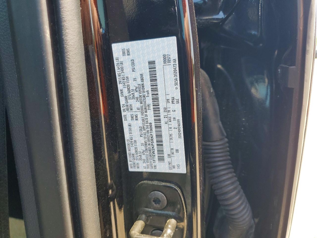 2024 FORD F150 VIN 1FTEW2KP5RKF19069 photo 12