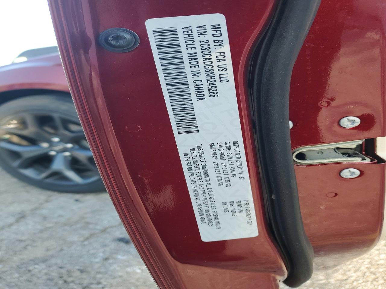 2022 Chrysler 300 VIN 2C3CCADG8NH249266 photo 12